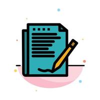 Agreement Report Form Layout Paper Abstract Flat Color Icon Template vector