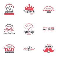 Happy fathers day 9 Black and Pink Typography Fathers day background design Fathers day greeting card Editable Vector Design Elements