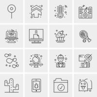 16 iconos de negocios universales vector ilustración de icono creativo para usar en proyectos relacionados con la web y dispositivos móviles