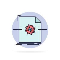 3d document file object processing Flat Color Icon Vector