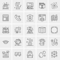 25 iconos de negocios universales vector ilustración de icono creativo para usar en proyectos relacionados con la web y dispositivos móviles