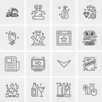 16 iconos de negocios universales vector ilustración de icono creativo para usar en proyectos relacionados con la web y dispositivos móviles