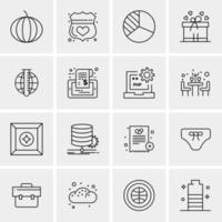 16 iconos de negocios universales vector ilustración de icono creativo para usar en proyectos relacionados con la web y dispositivos móviles