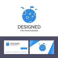 Creative Business Card and Logo template Planet Gas Giant Space Vector Illustration