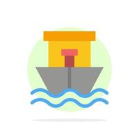 Ship Beach Boat Summer Abstract Circle Background Flat color Icon vector