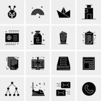 16 iconos de negocios universales vector ilustración de icono creativo para usar en proyectos relacionados con la web y dispositivos móviles