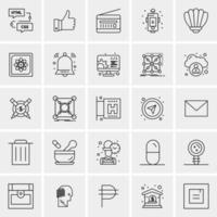 25 iconos de negocios universales vector ilustración de icono creativo para usar en proyectos relacionados con la web y dispositivos móviles