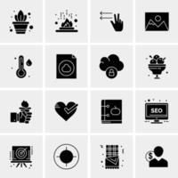 16 iconos de negocios universales vector ilustración de icono creativo para usar en proyectos relacionados con la web y dispositivos móviles