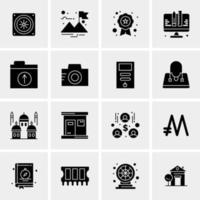 16 iconos de negocios universales vector ilustración de icono creativo para usar en proyectos relacionados con la web y dispositivos móviles