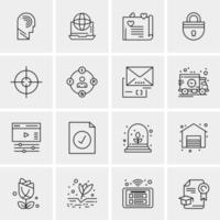 16 iconos de negocios universales vector ilustración de icono creativo para usar en proyectos relacionados con la web y dispositivos móviles