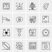 16 iconos de negocios universales vector ilustración de icono creativo para usar en proyectos relacionados con la web y dispositivos móviles