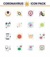 16 Flat Color Corona Virus pandemic vector illustrations medical protect coronavirus virus epidemic viral coronavirus 2019nov disease Vector Design Elements