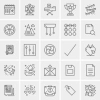 25 iconos de negocios universales vector ilustración de icono creativo para usar en proyectos relacionados con la web y dispositivos móviles