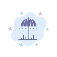 Rain Umbrella Weather Spring Blue Icon on Abstract Cloud Background vector