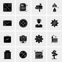 16 iconos de negocios universales vector ilustración de icono creativo para usar en proyectos relacionados con la web y dispositivos móviles