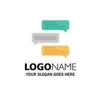 Chat Bubbles Comments Conversations Talks Business Logo Template Flat Color vector