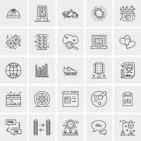 25 iconos de negocios universales vector ilustración de icono creativo para usar en proyectos relacionados con la web y dispositivos móviles