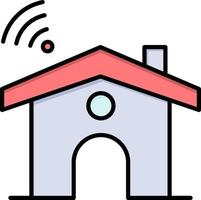 Wifi Service Signal House  Flat Color Icon Vector icon banner Template