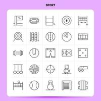 esquema 25 conjunto de iconos deportivos diseño de estilo de línea vectorial conjunto de iconos negros paquete de pictogramas lineales ideas de negocios web y móviles diseño ilustración vectorial vector