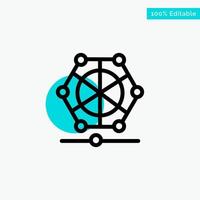 Machine Learning Language Data turquoise highlight circle point Vector icon