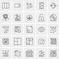 25 iconos de negocios universales vector ilustración de icono creativo para usar en proyectos relacionados con la web y dispositivos móviles