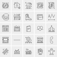 25 iconos de negocios universales vector ilustración de icono creativo para usar en proyectos relacionados con la web y dispositivos móviles