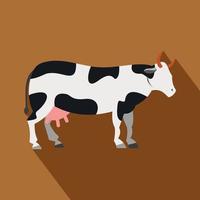 icono de vaca, estilo plano vector