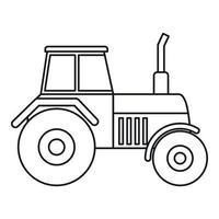 icono de tractor, estilo de esquema vector