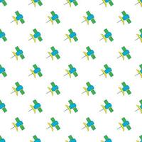 Satellite pattern, cartoon style vector