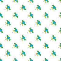 Satellite pattern, cartoon style vector