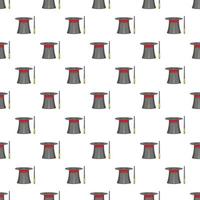 Magician hat and wand pattern, cartoon style vector