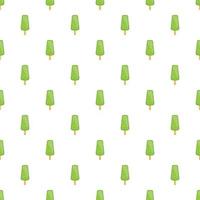 Green fruit ice cream pattern, cartoon style vector
