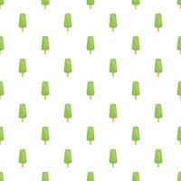 Green fruit ice cream pattern, cartoon style vector