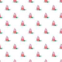 Cupcake pattern, cartoon style vector