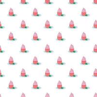 Cupcake pattern, cartoon style vector