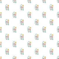 Hookah pattern, cartoon style vector