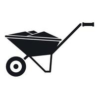 Wheelbarrow icon, simple style vector