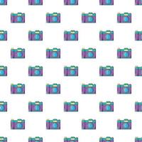 Retro photo camera pattern, cartoon style vector