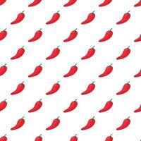 Hot chili pepper pattern, cartoon style vector