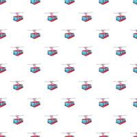 Funicular railway pattern, cartoon style vector