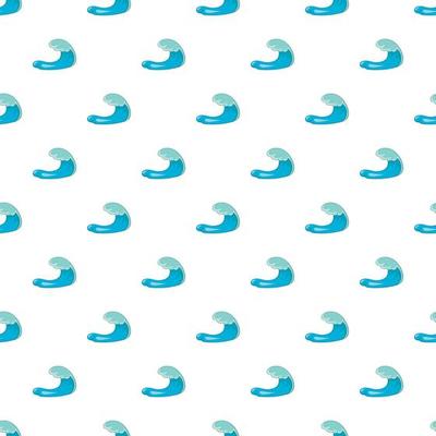 Blue water wave pattern, cartoon style
