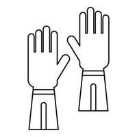 icono de guantes, estilo de contorno vector