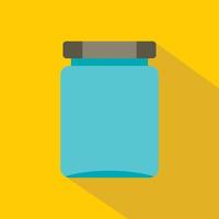 Jar icon, flat style vector