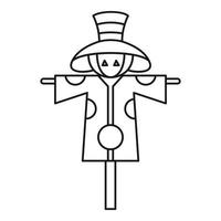 Scarecrow icon, outline style vector