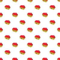 Large residential house pattern, cartoon style vector