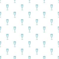 Empty wine glass pattern, cartoon style vector