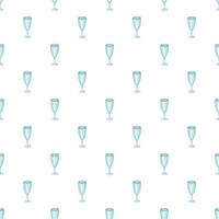 Empty wine glass pattern, cartoon style vector