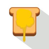 Toast with honey icon, flat style vector