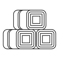 icono de paquetes de heno, estilo de esquema vector