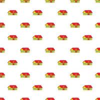 Large single storey house pattern, cartoon style vector